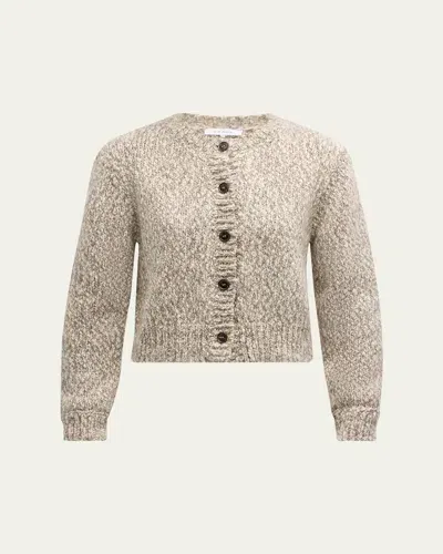 Frame Marl Cardigan In Cream Multi