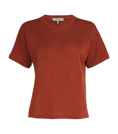 Frame Organic Linen T-shirt In Red