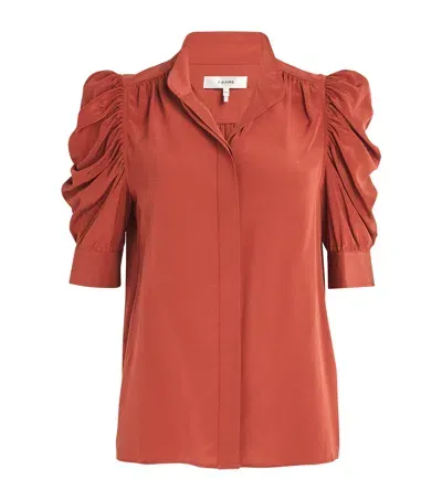 Frame Silk Gillian Blouse In Red