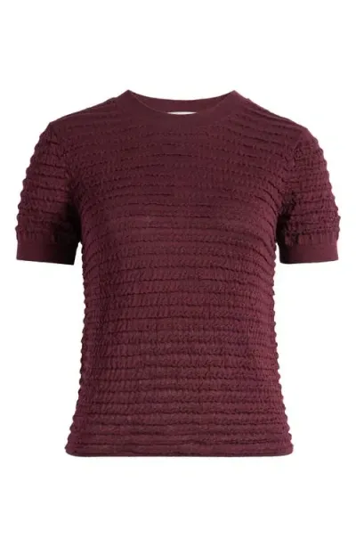 Frame Smocked Silk Blend Sweater In Wine