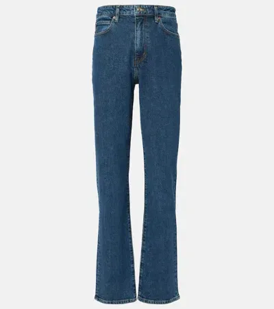 Frame The Ruler High-rise Straight Jeans In Blue