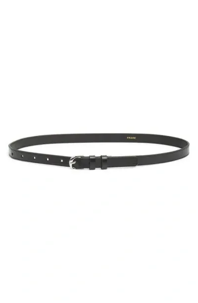 Frame Thin Twist Buckle Belt In Black