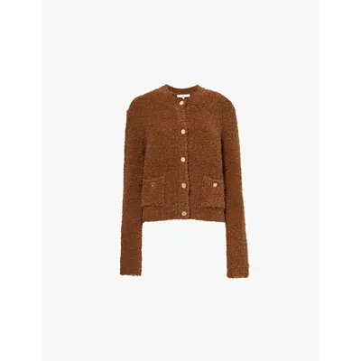 Frame Fleece Cardigan In Camel