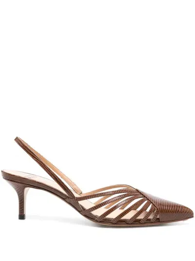 Francesco Russo 55mm Slingback Pumps In Brown