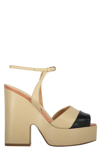 Francesco Russo Leather Sandals In Beige