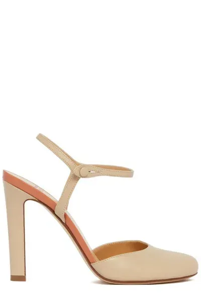 Francesco Russo Round Toe Mary Jane Pumps In Beige