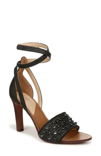 Franco Sarto Eleanor 2 Ankle Strap Sandal In Black Raffia