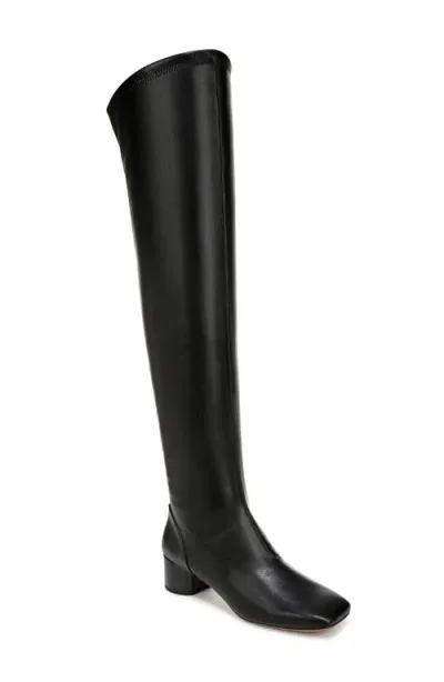 Franco Sarto Novara Over The Knee Boot In Black Faux Leather