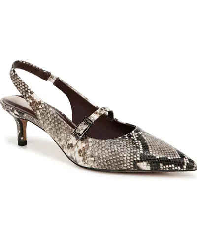 Franco Sarto Women's Khloe Pointed Toe Slingback Pumps In Roccia Snake Faux Leather