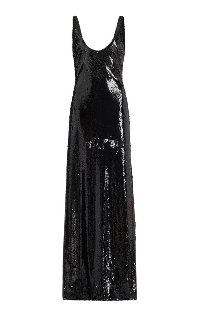 Francoise Nina Sequined Maxi Dress In Black