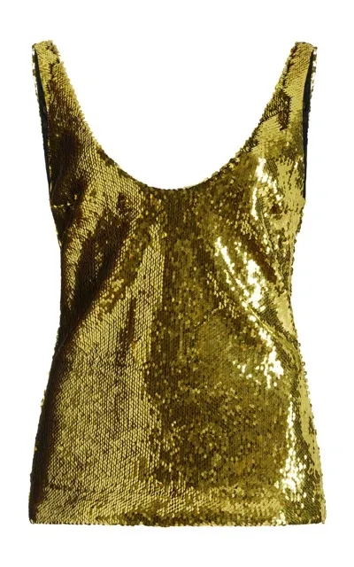 Francoise Nina Sequined Tank Top In Gold