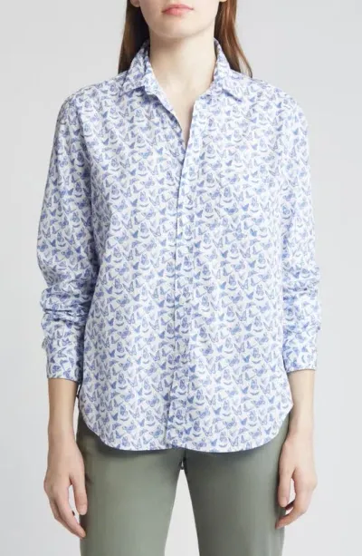 Frank & Eileen Eileen Relaxed Button-up Shirt In Blue Butterflies