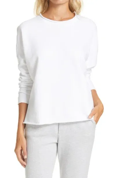 Frank & Eileen Anna Long Sleeve Capelet Sweatshirt In White