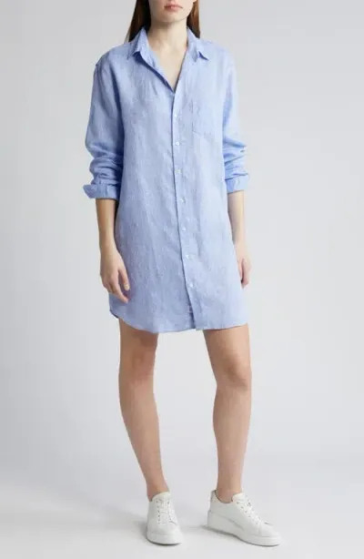 Frank & Eileen Mary Classic Long Sleeve Shirtdress In Light Blue