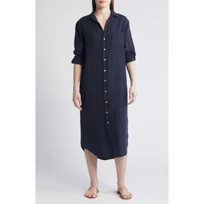 Frank & Eileen Rory Maxi Shirtdress In Navy