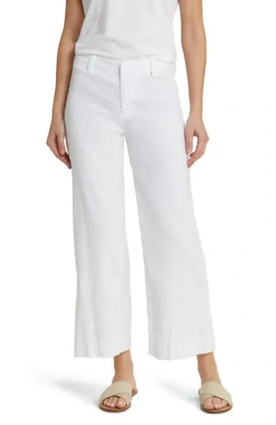 Frank & Eileen Wexford Wide Leg Pants In White Preformance Linen