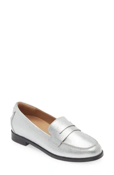 Frankie4 Franklin Penny Loafer In Silver Tumbled