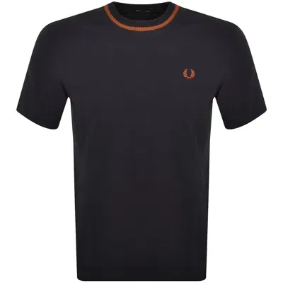 Fred Perry Crew Neck Pique T Shirt Navy