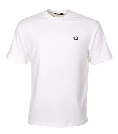 Fred Perry Relaxed Towelling T Shirt Snow White