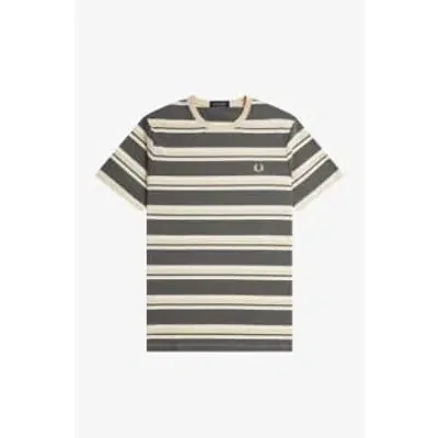 Fred Perry Striped Cotton T-shirt In Green