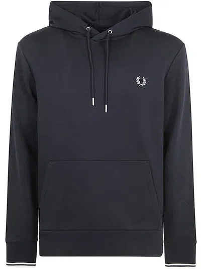 Fred Perry Tipped Hooded Sweatshirt Clothing In Blue