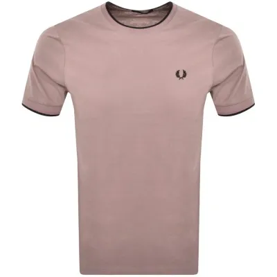 Fred Perry Twin Tipped T Shirt Pink