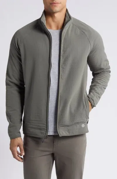 Free Fly Bonded Grid Fleece Zip Jacket In Dark Olive