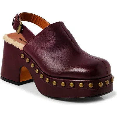 Free People Autumn Studded Slingback Platform Clog In Wine