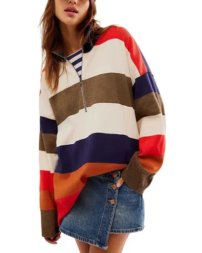 Free People Coastal Stripe Pullover In Multi