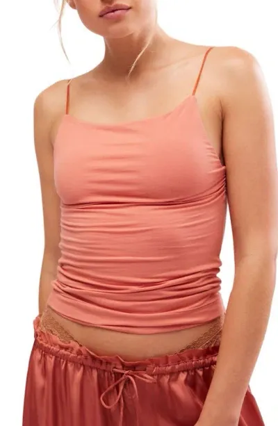 Free People Anywhere Anytime Tank In Brandied Apricot