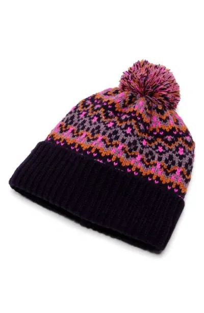 Free People First Frost Fair Isle Beanie In 네이비