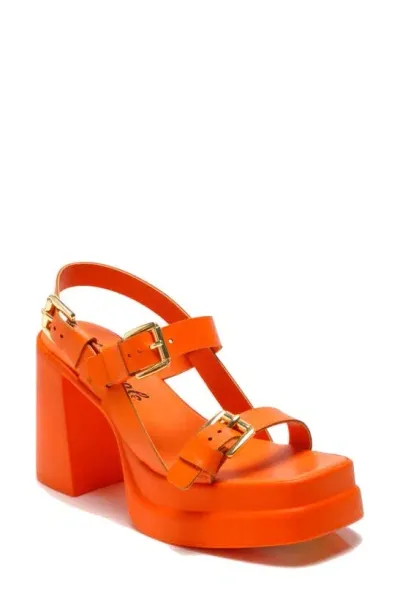 Free People Pamela Double Stack Platform Sandal In Persimmon