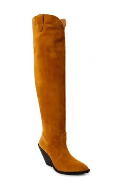 Free People Triple Crown Knee High Boot In Caramel Cafe