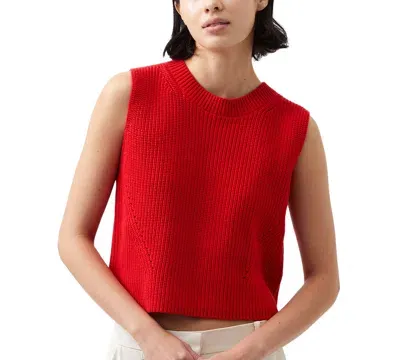 French Connection Women's Mozart Crewneck Sweater Vest In Mars Red