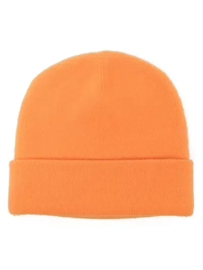 Frenckenberger Cashmere Beanie Hat In Orange