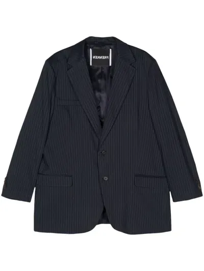 Frenken Silver Blazer In Blue