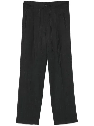 Frenken Waist Mélange Trousers In Grey