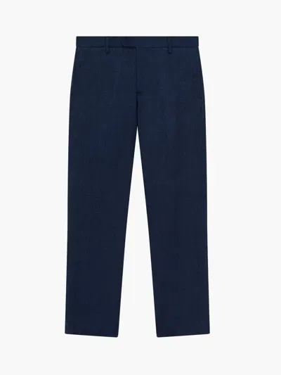 Frescobol Carioca Affonso Tapered Linen Suit Trousers In Navy