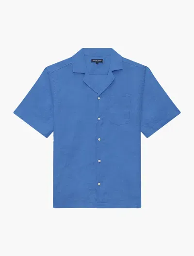 Frescobol Carioca Angelo Linen Shirt In Blue