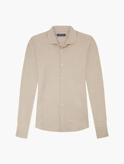 Frescobol Carioca Antonio Cashmere Blend Shirt In Camel