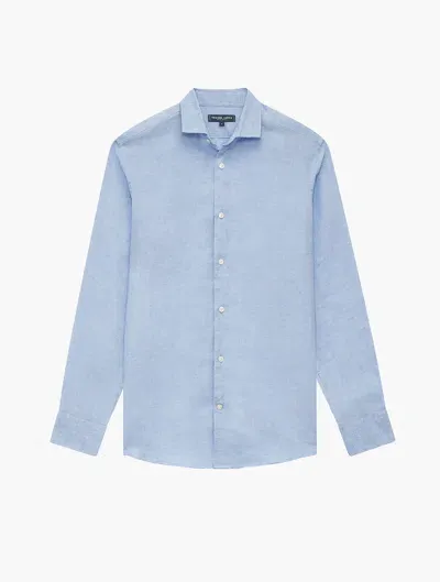 Frescobol Carioca Antonio Linen Shirt In Baby-blue