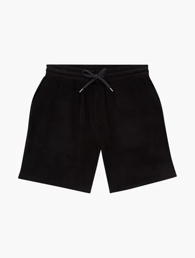 Frescobol Carioca Augusto Terry Cotton Shorts In Black