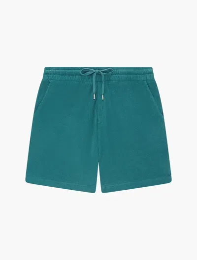 Frescobol Carioca Augusto Terry Cotton Shorts In Teal