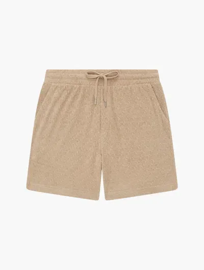 Frescobol Carioca Augusto Terry Cotton Shorts In Truffle