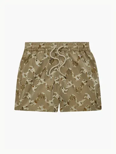 Frescobol Carioca Copa Camo Jacquard Sport Swim Shorts In Jungle Green