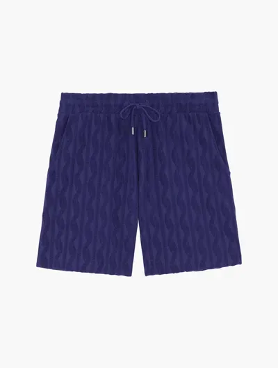 Frescobol Carioca Copacabana Jacquard Augusto Terry Cotton Shorts In Dusk