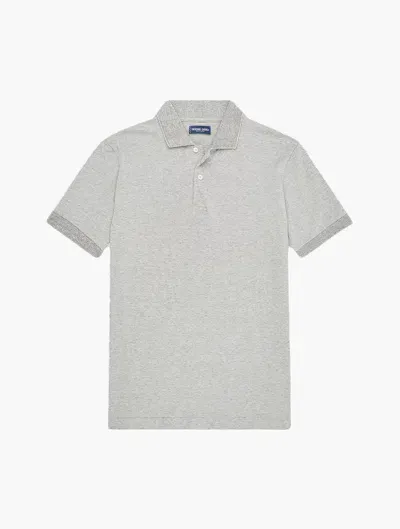 Frescobol Carioca Dias Piqué Polo Shirt In Melange Grey