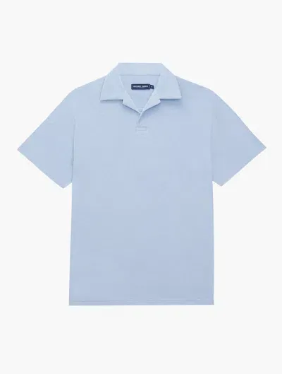 Frescobol Carioca Faustino Terry Cotton Polo In Baby-blue