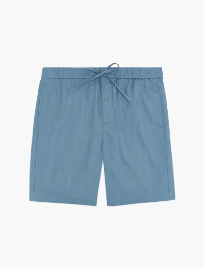 Frescobol Carioca Felipe Herringbone Shorts In Cloud Blue