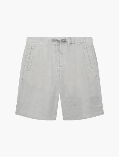 Frescobol Carioca Felipe Linen Shorts In Light Melange Grey